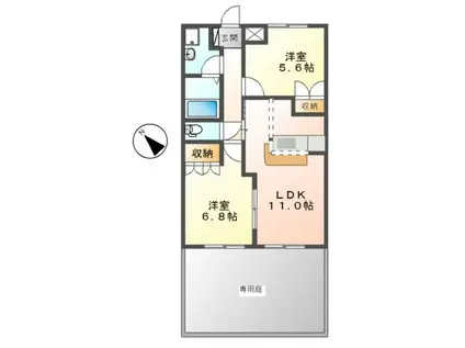フレンドハウス(2LDK/1階)の間取り写真