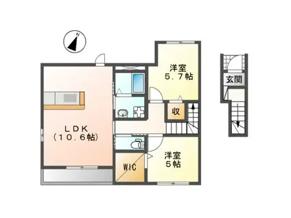 ビセスティーレ(2LDK/2階)の間取り写真