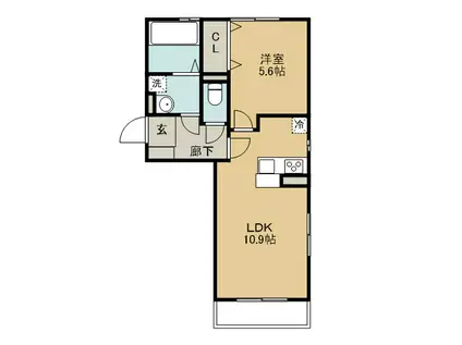 メゾン・フィエールⅡ(1LDK/3階)の間取り写真