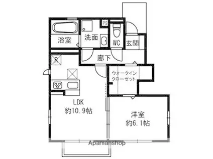 常磐線 取手駅 バス乗車時間:7分 細内バス停で下車 徒歩3分 2階建 築12年(1LDK/1階)の間取り写真