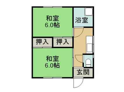 常磐線 藤代駅 徒歩13分 1階建 築37年(2K)の間取り写真