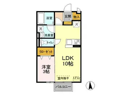 シグマボックス(1LDK/2階)の間取り写真