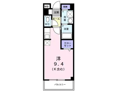サニーメゾン1(ワンルーム/2階)の間取り写真