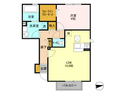ボナール(1LDK/1階)の間取り写真