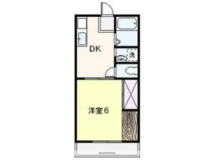 プルミエールエビハラ・パーソンズB(1DK/2階)の間取り写真