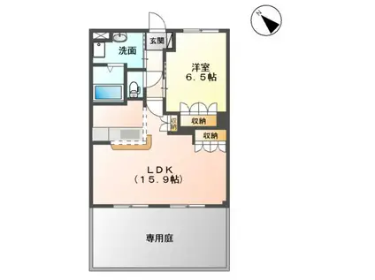 EVER LAUREL(1LDK/1階)の間取り写真