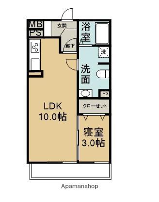 クレール4(1LDK/1階)の間取り写真