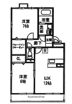 リヴィエール(2LDK/3階)の間取り写真