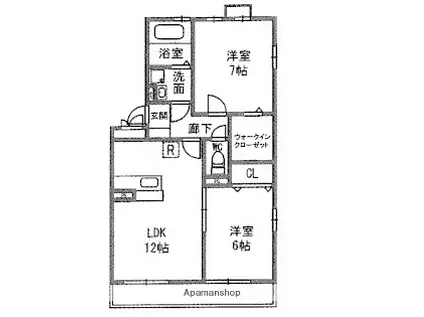 リヴィエール(2LDK/3階)の間取り写真