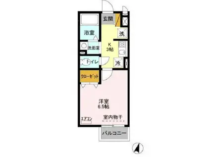 チューリップハイツ(1K/2階)の間取り写真