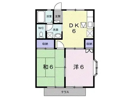 笠原コーポA(2DK/1階)の間取り写真