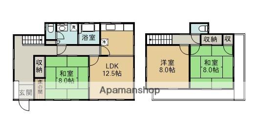 関東鉄道常総線 西取手駅 徒歩10分 2階建 築47年(3LDK)の間取り写真