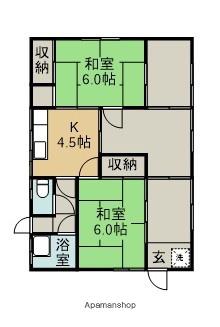 関東鉄道常総線 守谷駅 徒歩8分 1階建 築51年(2K)の間取り写真