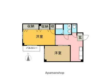 グランドハイツダイケー(2DK/3階)の間取り写真