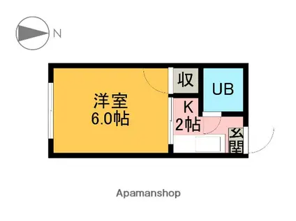 上原ハイツ(1K/2階)の間取り写真