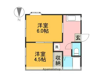 ネオファミーユプティ(2K/1階)の間取り写真