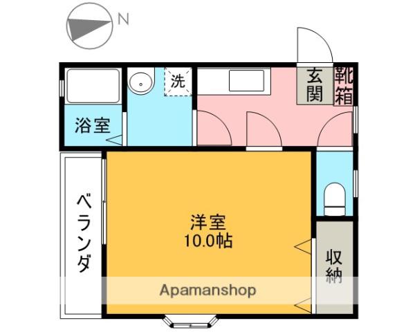 ウィスタリア(1K/1階)の間取り写真
