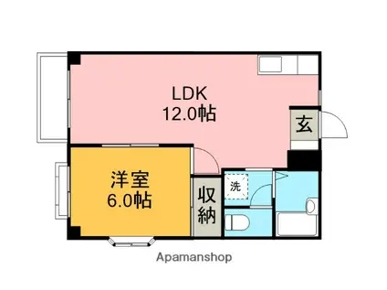 ストーンズプラザC(1LDK/2階)の間取り写真