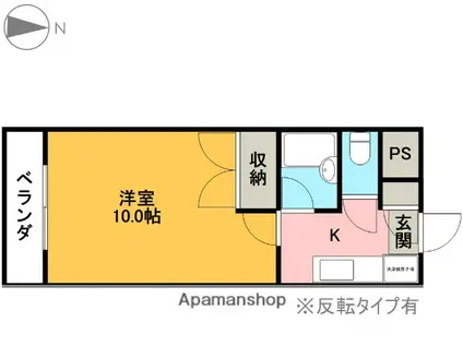 イルメーゼ(1K/3階)の間取り写真