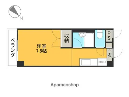 ディアコート泉が丘(ワンルーム/6階)の間取り写真