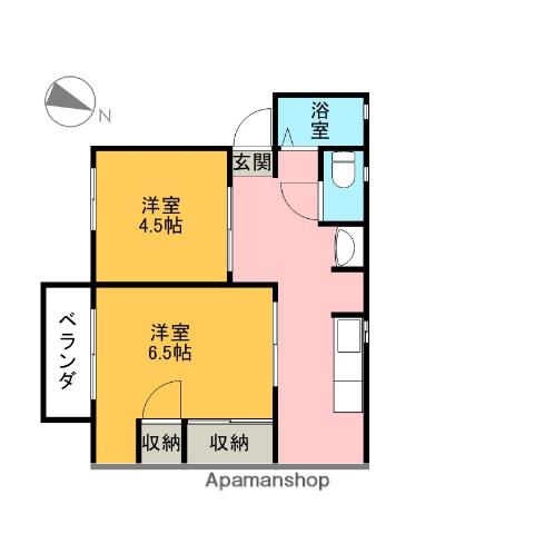 ミナミハイツ(2K/2階)の間取り写真