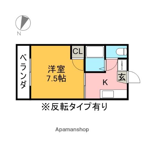 幸ハイツ(1K/1階)の間取り写真