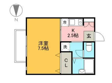 クライムハイツA棟(1K/2階)の間取り写真