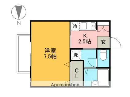 クライムハイツA棟(1K/1階)の間取り写真