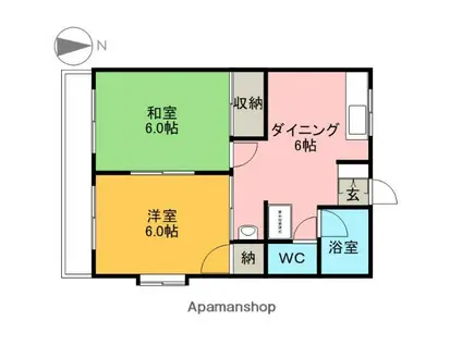 モリコーポA・B(2DK/1階)の間取り写真