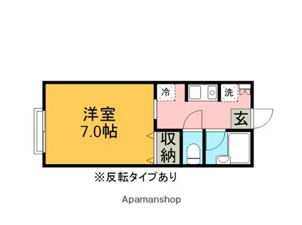 KSハイツⅠ(1K/2階)の間取り写真