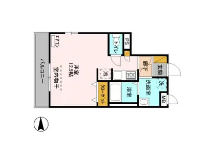 BIZ STAY 宇都宮(ワンルーム/1階)の間取り写真