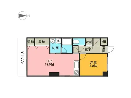 セントラルステージ(1LDK/4階)の間取り写真
