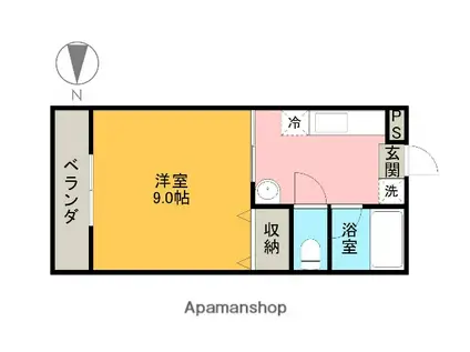 アイビス山崎(1DK/2階)の間取り写真