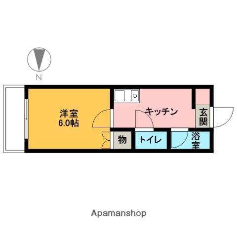 ドミール中村(1K/3階)の間取り写真