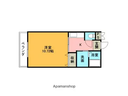 ハイマウントレジデンス(1K/1階)の間取り写真