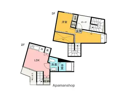 K-FLATS(1LDK/2階)の間取り写真