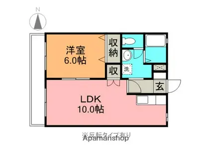 コーポ伊藤(1LDK/2階)の間取り写真