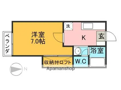 セピア21(1K/1階)の間取り写真