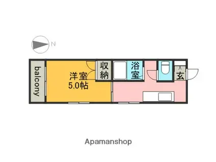 トーホーハイツ(1K/2階)の間取り写真