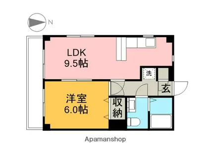 レジデンス桜田(1LDK/2階)の間取り写真
