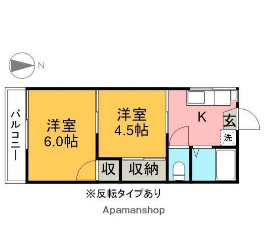 和気ハイツA(2K/2階)の間取り写真