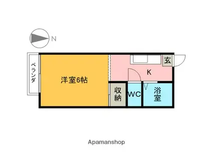サンライフタシロ(1K/2階)の間取り写真