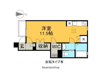 カーサ・アルスール(ワンルーム/1階)の間取り写真