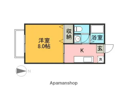 メゾン・ドゥ・エスポワール(1K/2階)の間取り写真