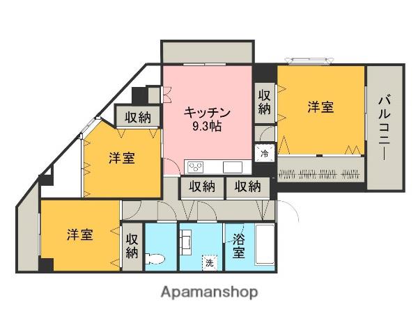 東パークハイツ(3DK/6階)の間取り写真