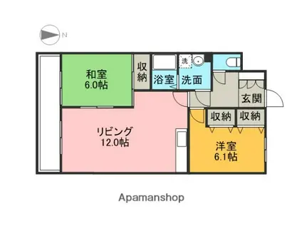 メゾンド・フジ(2LDK/3階)の間取り写真