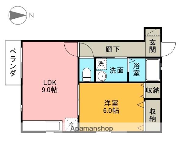 コーポフナヤマⅡ(1LDK/1階)の間取り写真