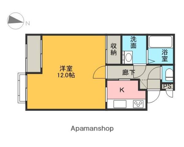 ハイツSE A棟(1K/1階)の間取り写真