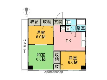 田崎コーポ(3DK/2階)の間取り写真