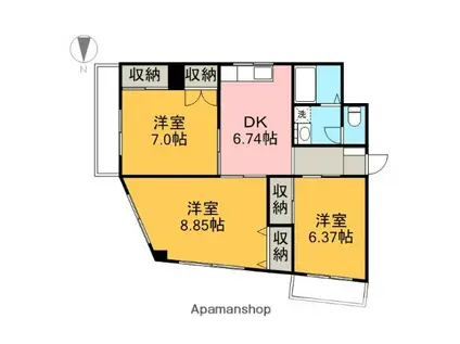 田崎コーポ(3DK/4階)の間取り写真